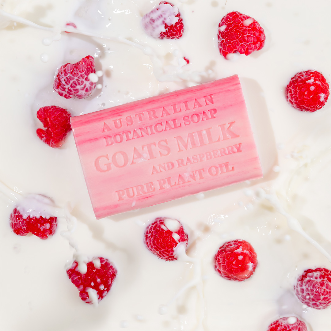 Goats Milk with Raspberry Hand Wash & Soap Bar Bundle - Image 5