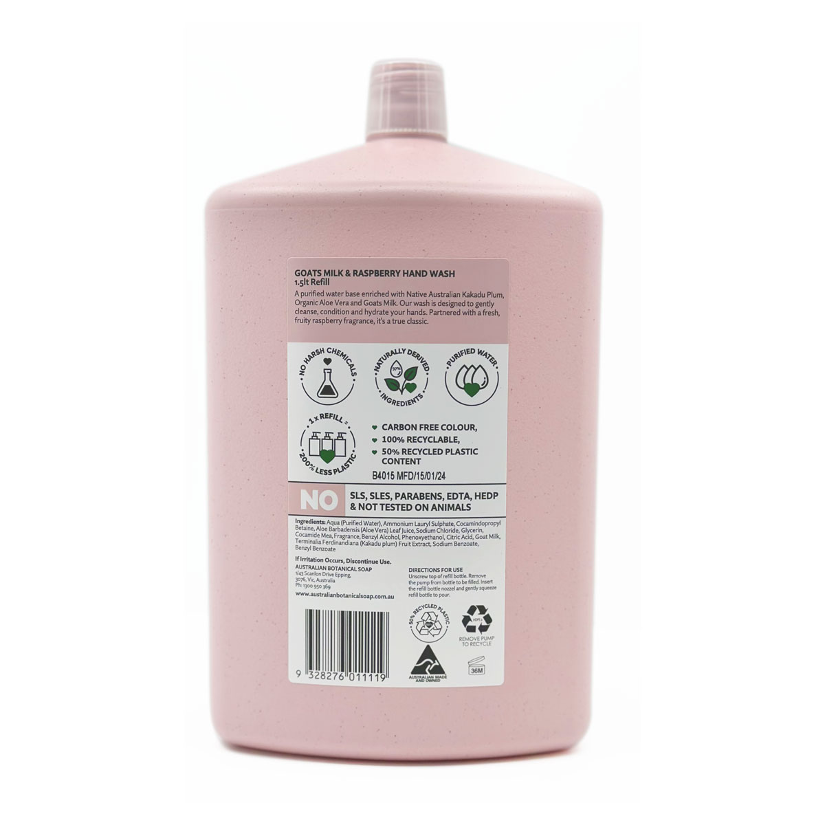 Goats Milk & Raspberry Hand Wash Refill - 1.5L - Image 3