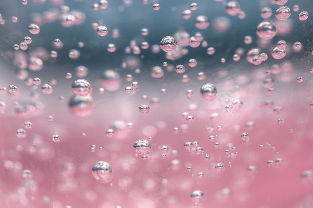 zoomed in pink bubbles