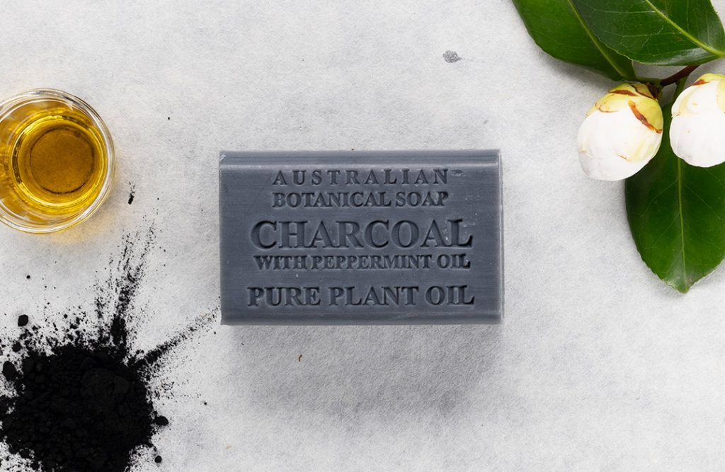 Charcoal with peppermint soap bar Australian Botanical Soap