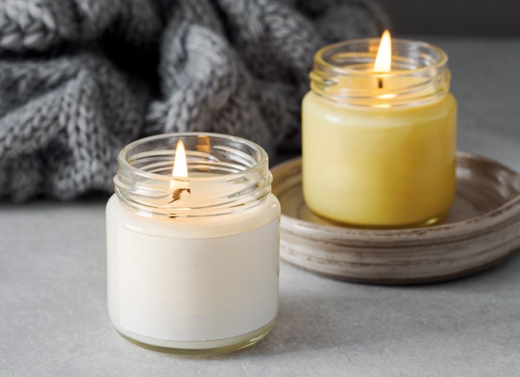 soy candles in a jar